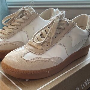 Dolce Vita “Notice” Cream and Tan Sneakers